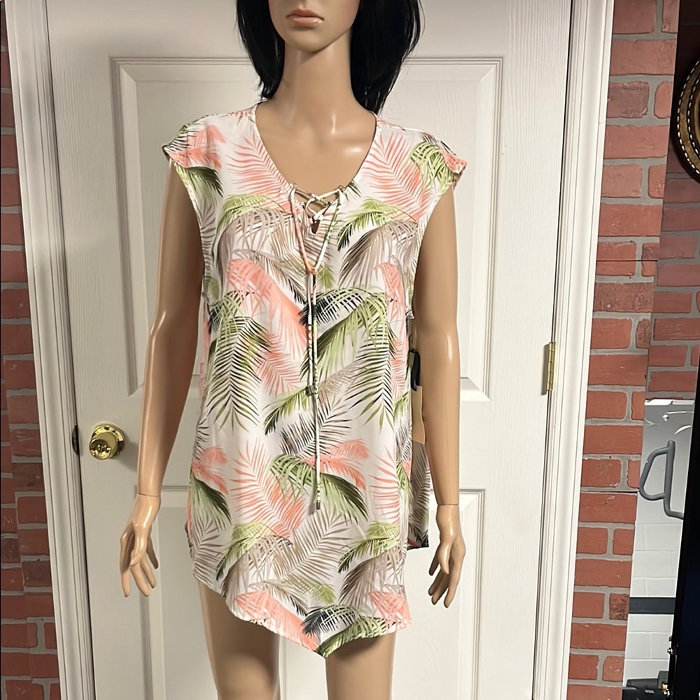 Tropical Print Women's Sleeveless Top